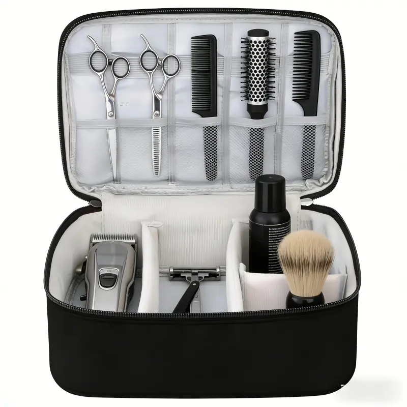 Scissor & Tool Organizer for Barbers - Black Portable Storage Bag, Tool Bags with Zippered Pockets, Tool Pouch, Compact Durable Case for Hair Products & Clippers, Ideal for Travel & Barbershop Use