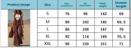 Women's Retro Faux Suede Fringe Wide-Leg Cargo Pants