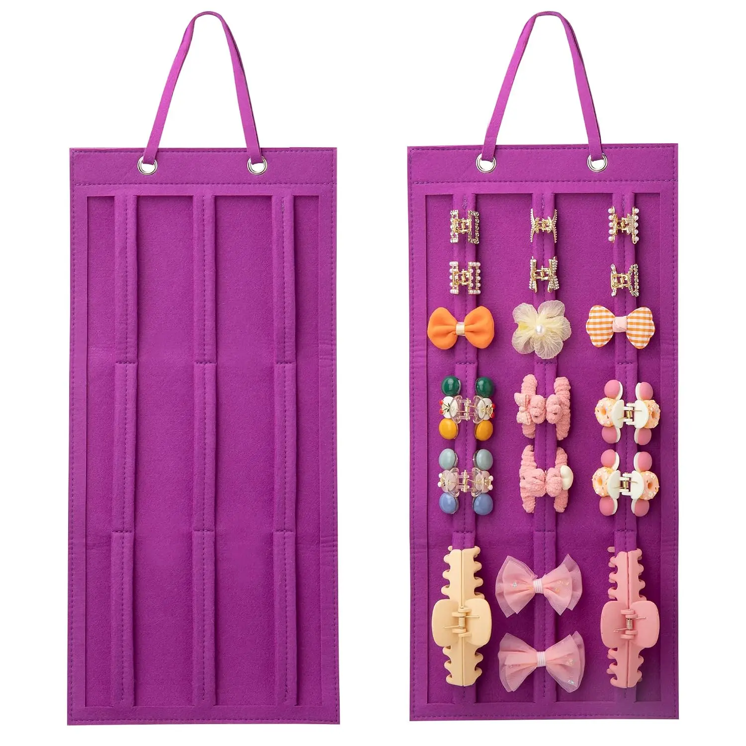Hair Claw Clip Organizer - Large & Small Claw Clip Storage Display for Thick Hair,  Wall, Door, Wardrobe