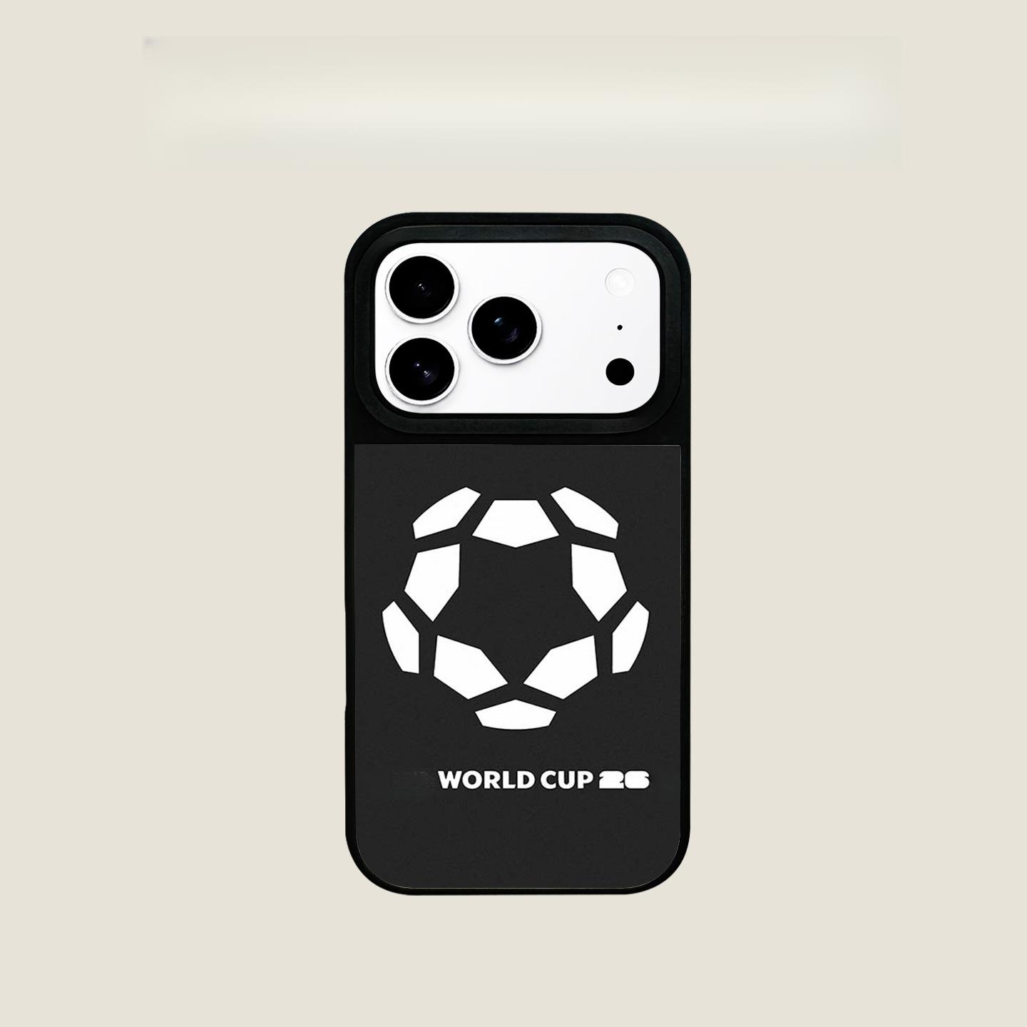 World Cup-themed iPhone 17 Pro Max phone case, magnetic, for Apple 16/15/14, silver frame, soft case