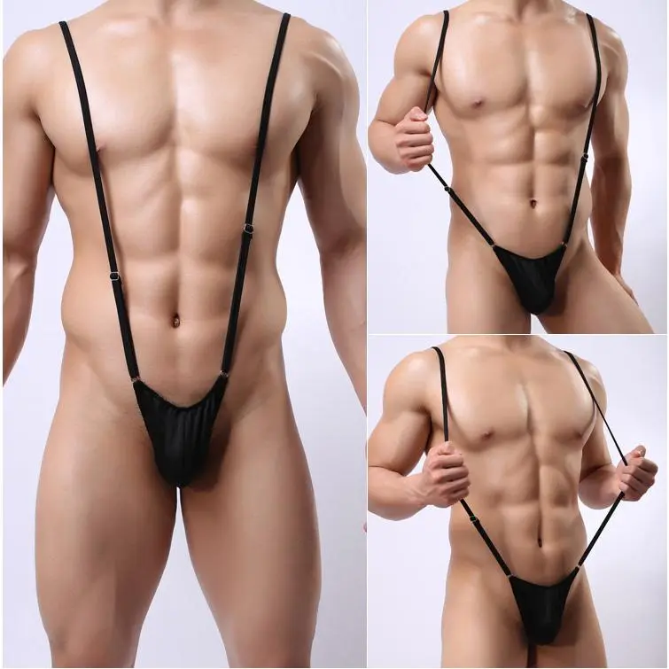 Men Adjustable Strap Thong Bodysuit U Pouch Design Back Suspender One Piece T String Underwear Stretchy Slim Fit Intimate Lingerie Nightwear Costume For Club And Party Wear
