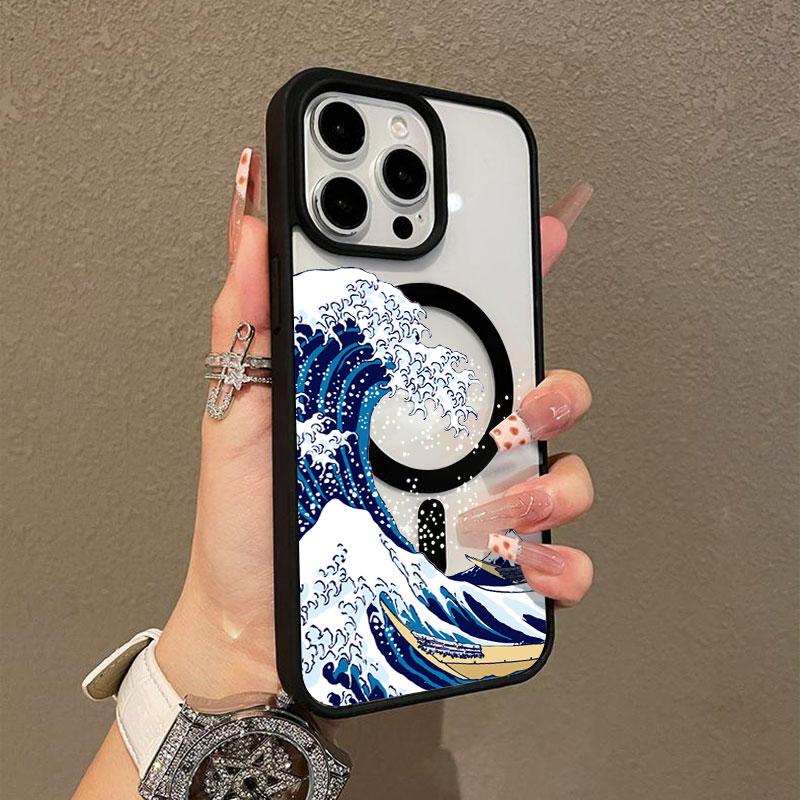 Premium Magnetic Phone Case for iPhone11/12/13/14/15/16/17/promax The Great Wave Off Kanagawa y2k cased MagSafe Ready, Anti-Fall, Springtok and Ultra-Thin Design |       Perfect for Everyday Use Protector Screen Protector, Accessories, Smartphone, Silicon