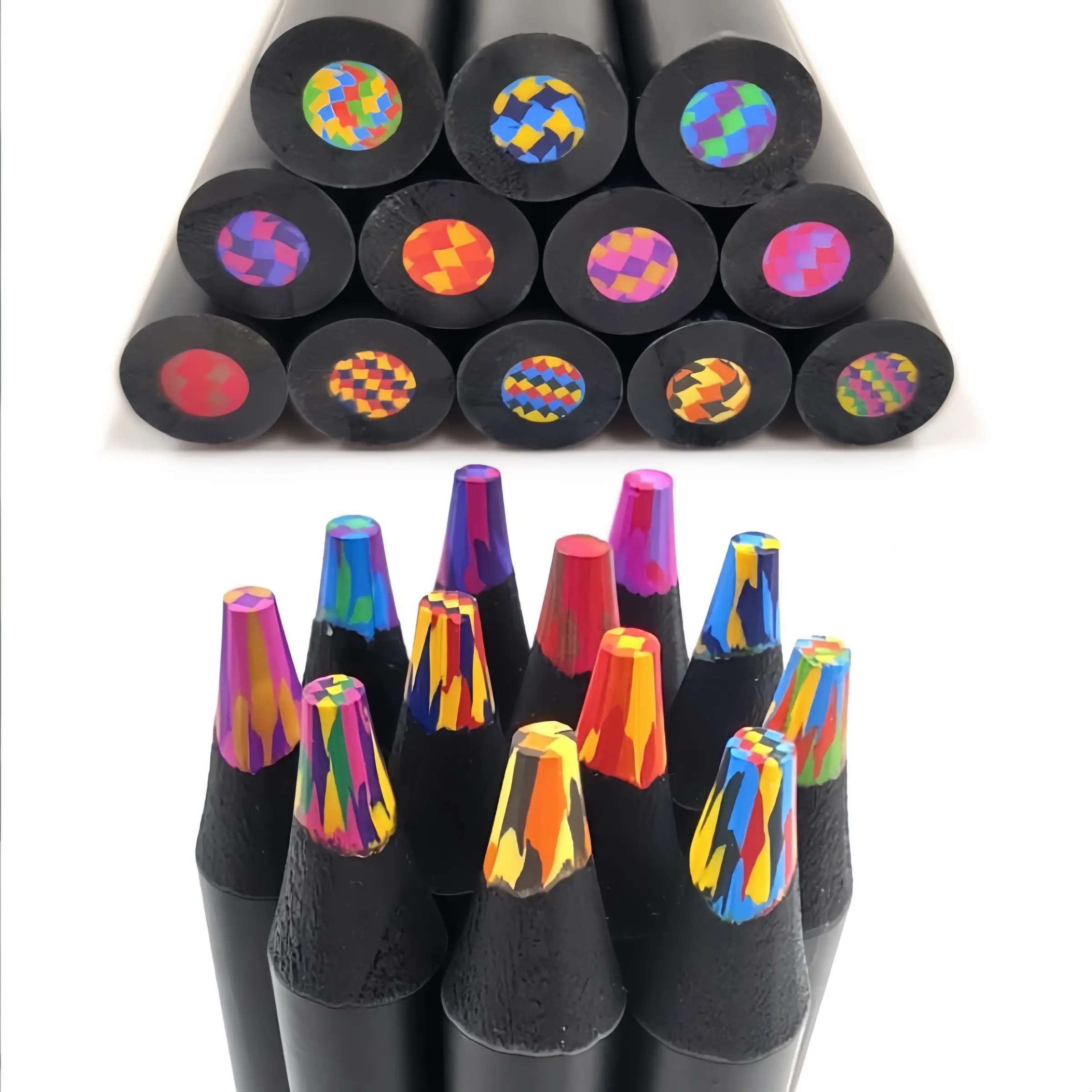 Creative Rainbow Pencils, Magical Gradient Colors, Ideal for Coloring Books, Sketching, Drawing, School Use, Art Activities, Stackable Colors