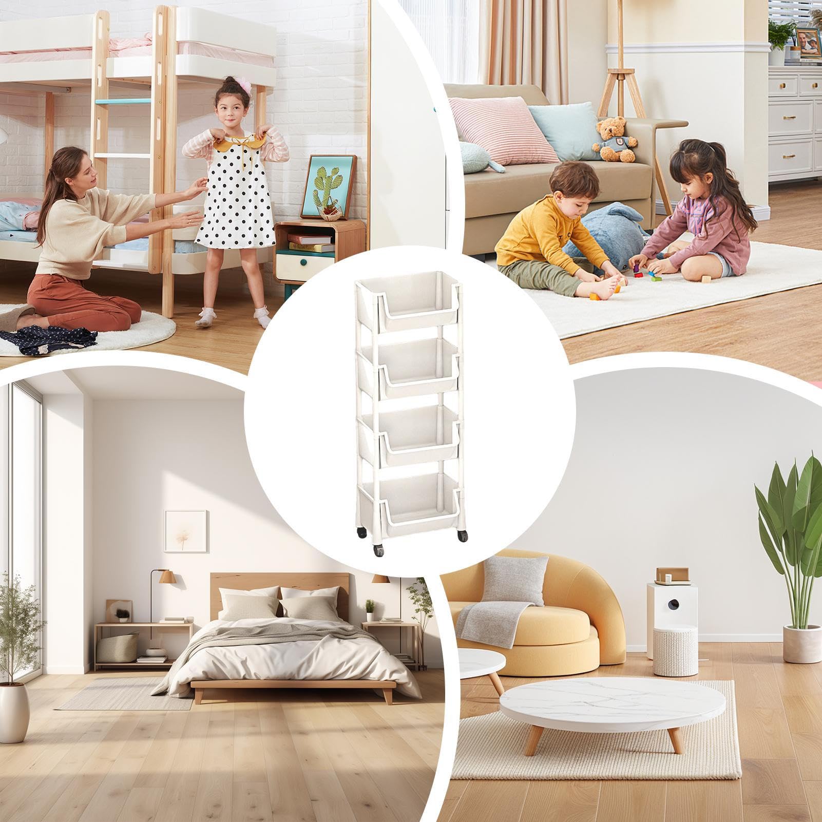 #Multifunctional Multi-Layer Plastic Storage Cartwith Wheels, Layered Shelf Organizer for Bedroom Bathroom Living Room, AdjustableStanding Shelf Suction Cup Sponge Holder for Kitchen Sink  semiannual  sale 2025 easy install kit glove clip cas oz sce