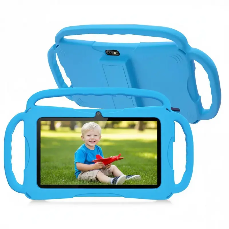 Educational Tablet 7-inch Kids Touch Screen Tablet with Three-Handle Shockproof Case | Android Learning Tablet for Toddlers | Parental Control, Dual Camera, WiFi | Best Gift for Children entertainment tablet dual camera shockproof case, Touchscreen Tablet