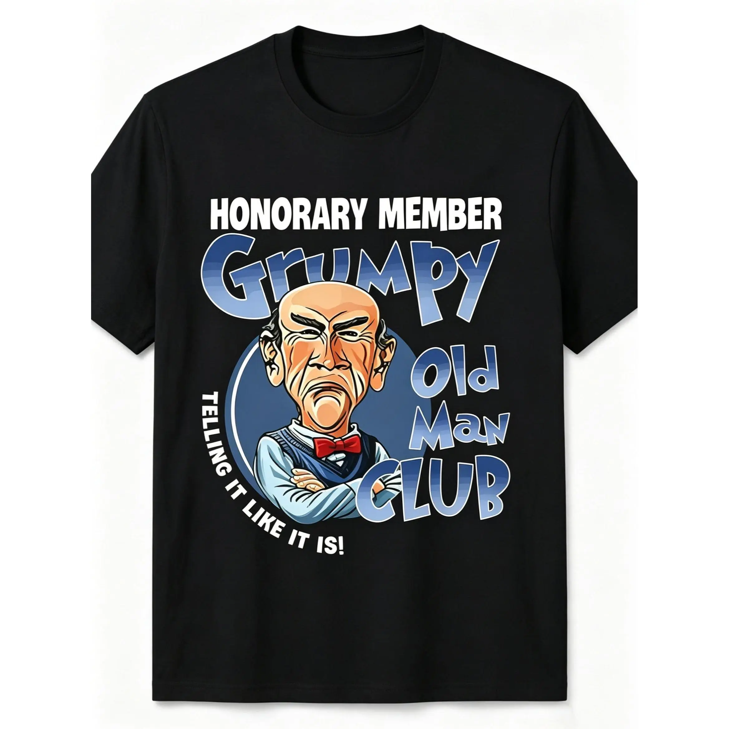 Grumpy Old Man Club Cartoon Character Funny Sarcastic Statement Graphic T-Shirt, Mens Senior Humor Casual Daily Tee, 100% Cotton Printed Craft SummerVibes Top, Relaxed Soft Breathable mens summer clothing