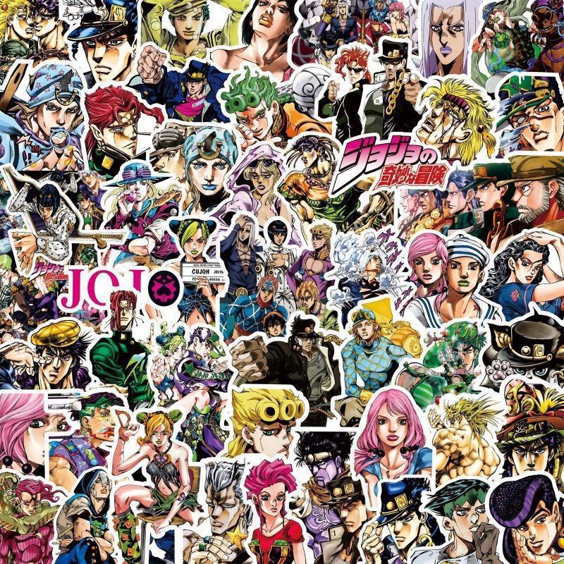 82PCS Kujo Jotaro Anime Stickers JoJo Bizarre Adventure Sticker Higashikata Josuke Bruno Buccellati Cartoon Decals
