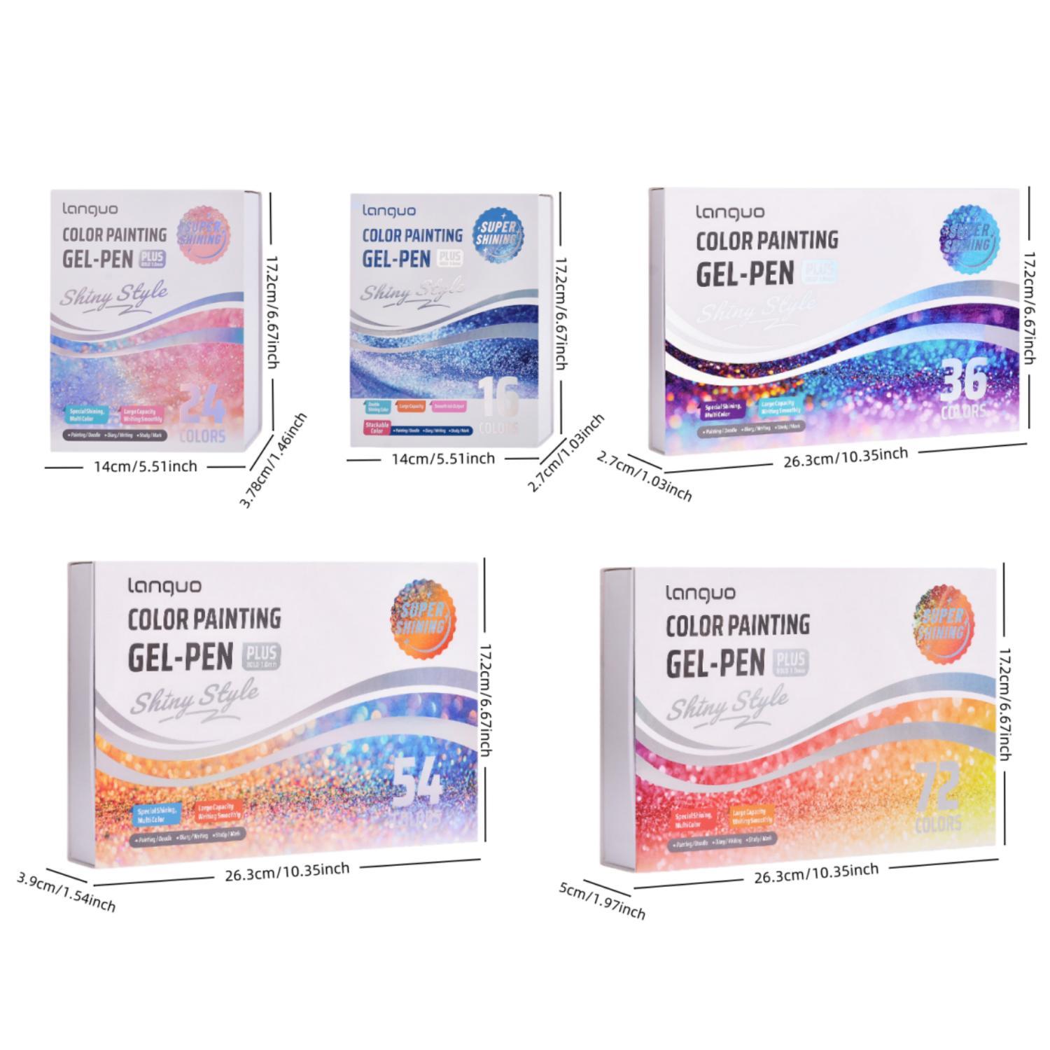 16/24 Color Glitter Gel Pen Set, 1 Box Shiny Color Gel Pen, Coloring Pen for Adults & Teens, Art Supplies for DIY Birthday Cards