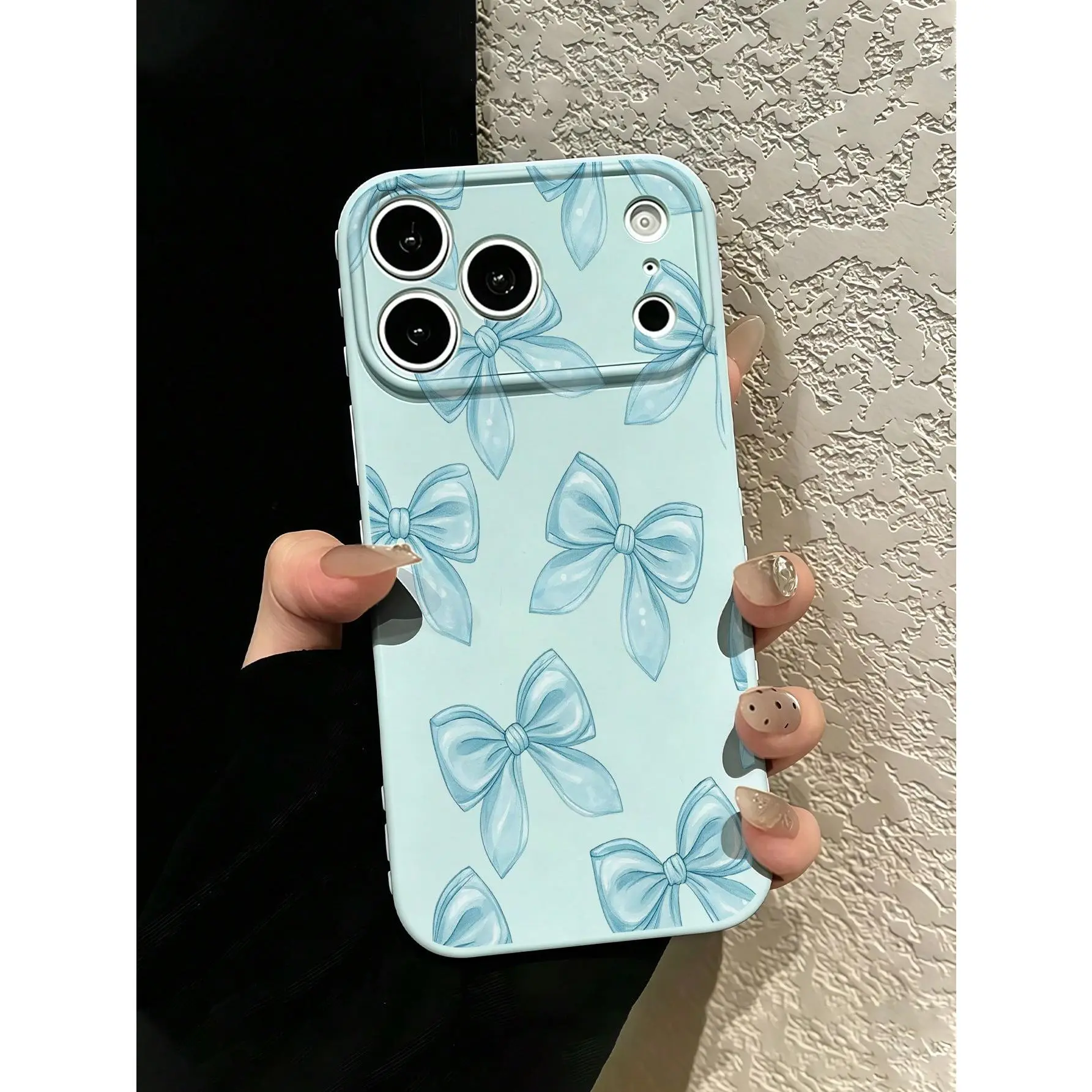 1 piece New trendy phone shell with cool blue knot pattern and 3D heart on the side, compatible with Apple/ Phones Apple 17/17Pro/17ProMax/16/16Pro/16ProMax/ 16Plus/15/15Plus/15Pro/15ProMax/14/14Plus/14Pro/14ProMax/13/13Pro/13ProMax