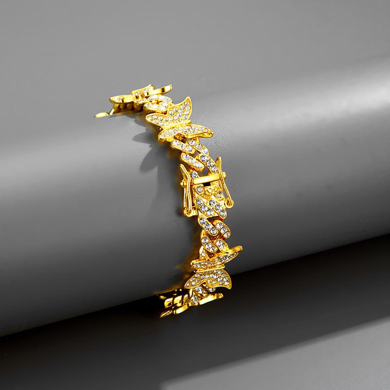 Butterfly Diamond Cuban Chain Fashionable Luxury Necklace Sweater