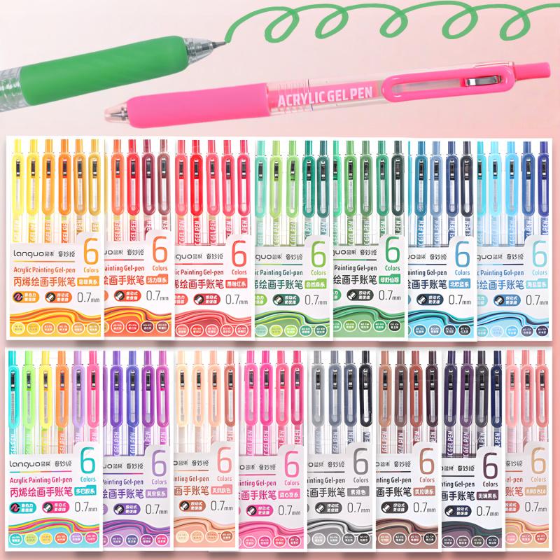 Acrylic Painting Gel Pen,Retractable 0.7mm Tip,Rich Color Large Capacity Ink Pens,Art Supplies For Diary,Card,DIY,Coloring, Doodling, Stackable colors, Clip Acrylic Gel Pen, Acrylic Paint Markers