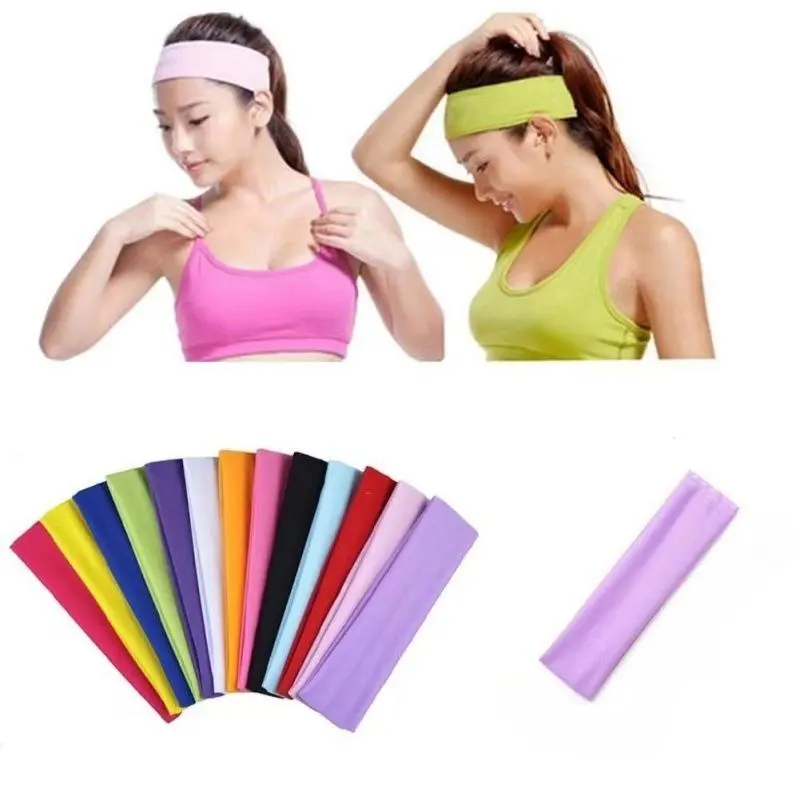 Women Multi-color Elastic Sports Headbands, Sweat Absorbent Sweat Wicking Hair Bands, Fashion All Season Headwear for Yoga Running Fitness Training