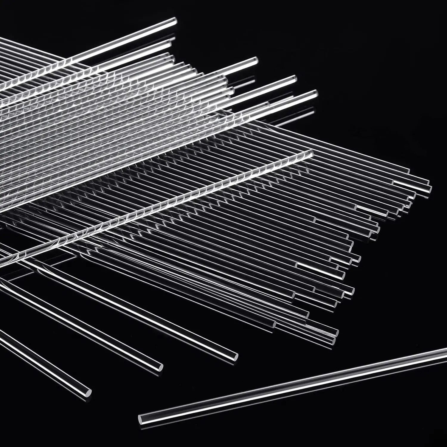 Vicenpal 100 Pcs  Clear Acrylic Rods 3 mm Plant Stakes Acrylic Dowel Rods Plant Support Stakes Round Strip Sticks for Party DIY Crafts Decorations Gardening