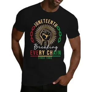 Men's Short-Sleeve Smooth Seamless Soft Juneteenth Menswear Tee, African American Breaking Every Chain Since 1865 Sports Top