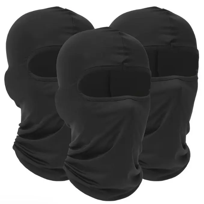 3 Pack Tactical Balaclava Full Face Ninja Mask for Motorcycle Helmet Liner Outdoor Use Black