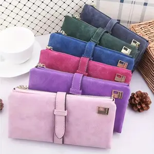 Women’s Durable Bifold Wallet – Long Solid Color Zipper Purse with Card Slots, Photo Window & Clutch Storage, Minimalist Handbag for Daily Use