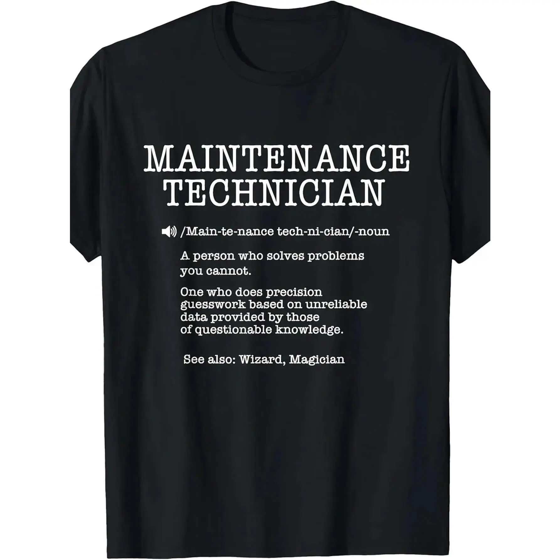 Men's T-Shirt with Funny Technician Definition Graphic, Classic 100% Cotton Short Sleeve Top, Casual Streetwear Gift for Mechanics & Plumbers, Tshirt, Shortsleeve