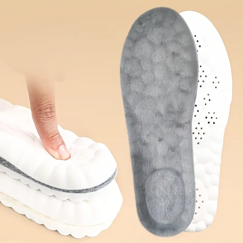 1 pair of thick insoles, plush warm and comfortable breathable snow boots insoles, Martin insoles, soft and comfortable sports insoles, shoe accessories, holiday gifts, Christmas gifts, Halloween gifts