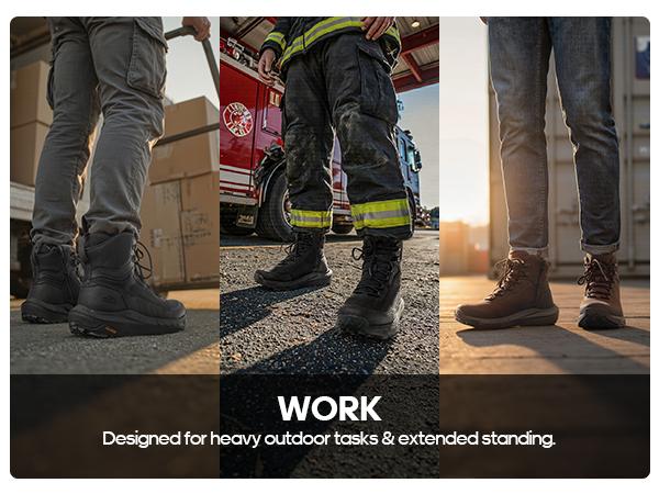 NORTIV 8 Men's Tactical Hiking Boot Lightweight Cushion Sole Boots for Work All Day Side Zipper Motorcycle Combat Military Boot Arch Support 8 Inches Terrascope SpringStatements