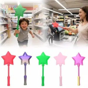 Rainbow Star Magic Wand Card Holder, 3D Printed PLA Novelty Payment Clip for Contactless Tap-to-Pay at Festivals & Parties, No, Rainbow Candy
