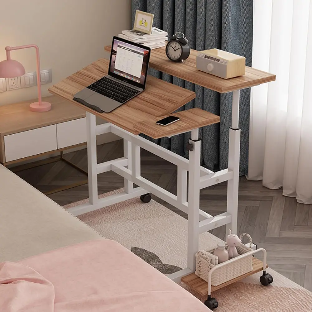 Height-Adjustable Rolling Standing Desk with Wheels - Mobile Ergonomic Sit-Stand Office Furniture for Home Office, Computer & Study Use, Under Desk Treadmill Compatibility, Computer Desk