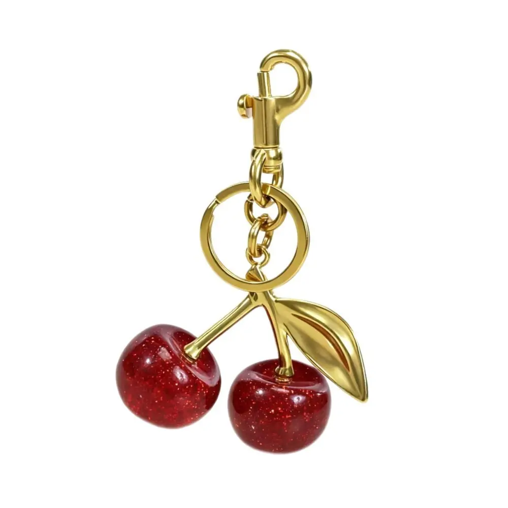 Glitter Cherry Bag Charm Keychain, Cute Fruit Pendant for Women, Stylish Accessory, Perfect Gift Idea, Trendy Fashion Item, Cute Keychains