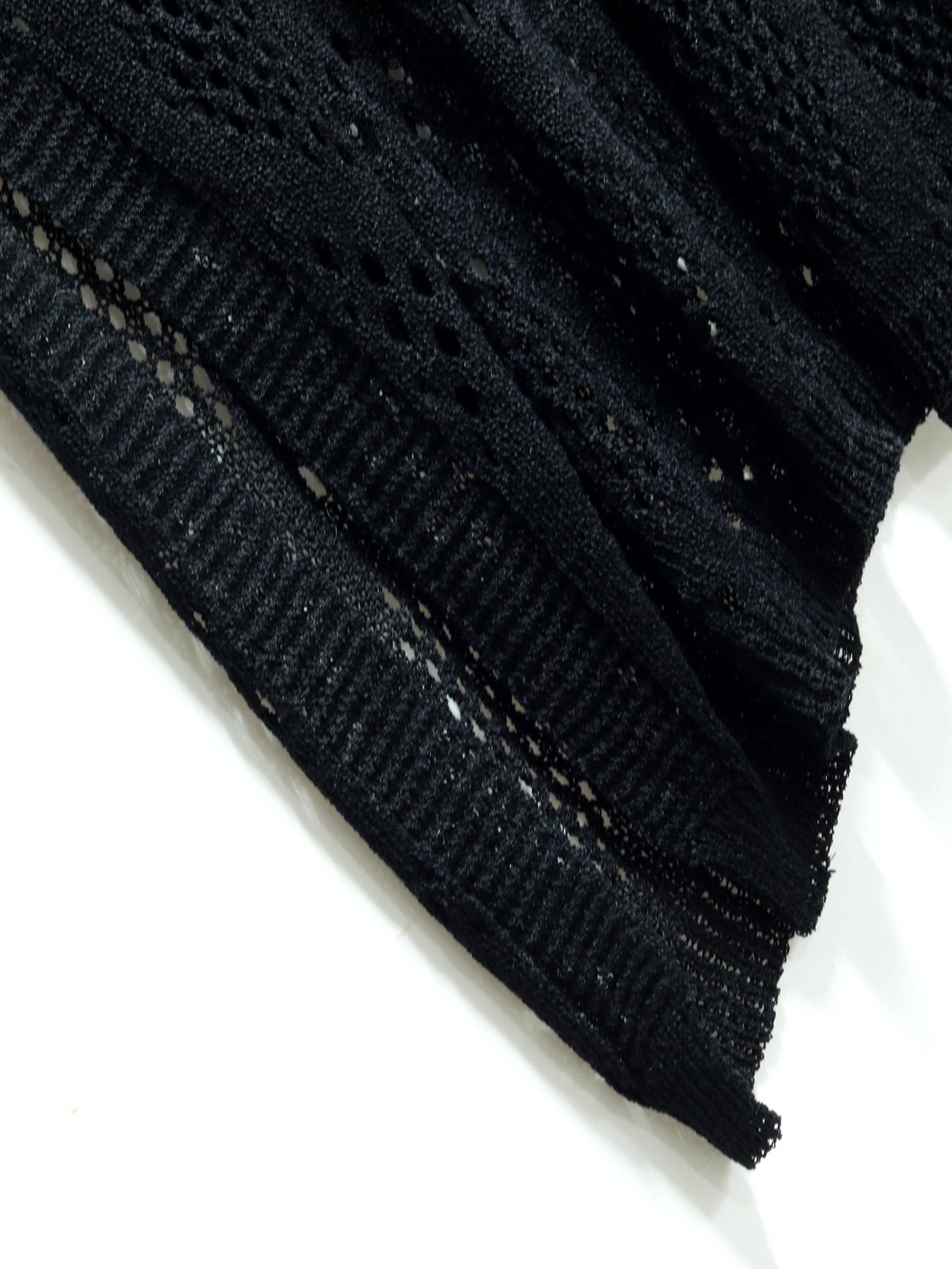 Elegant V Neck Crochet Beach Dress, Sexy Elastic Acrylic Hoodie, Side Slit, Spring Summer Fall, Vacation