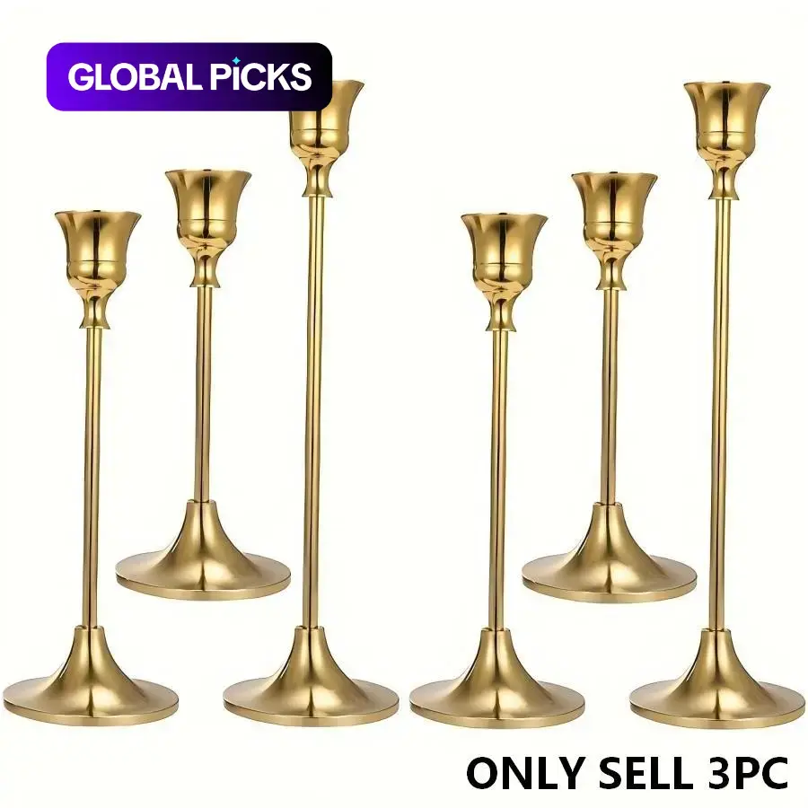 Candle Holder Set, 6 Counts/set Modern Minimalist Candlestick Stands, Candle Holders For Table Centerpiece, Decorative Table Centerpiece for Home, Dining Room & Wedding, Decoration Items, Interior Decoration Accessories #GLOBAL PICKS