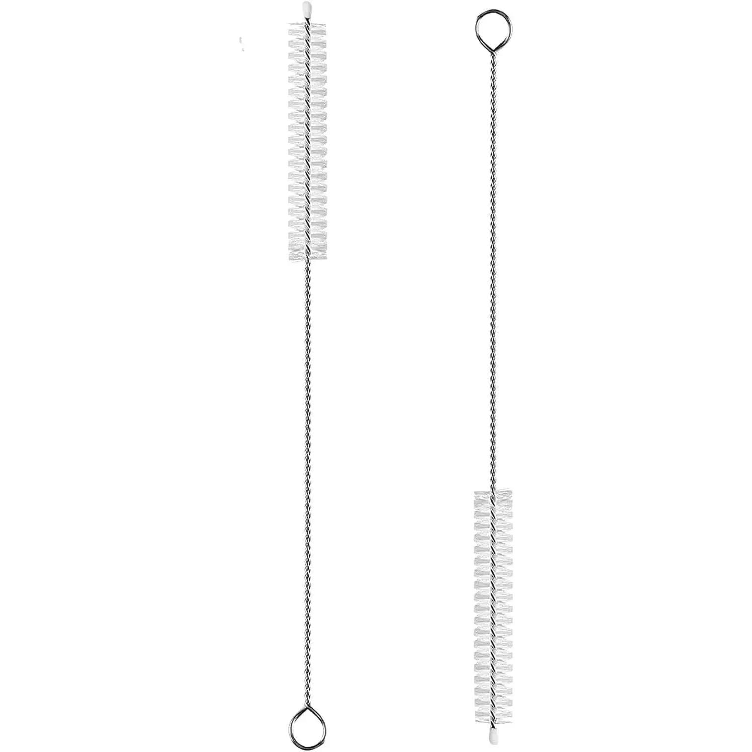 2 Pack Straw Cleaner Brush,  Metal Handles Straw Cleaner Brush Extra Long for  Mug 40, 30, 20 oz, 10mm Wide for Sippy Cup, Water Bottle and Tubes (Clear+Clear)