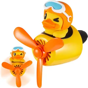 Cute Duck Car Vent Freshener, Rotating Propeller Clip with 2 Scent Tablets, Easy Install Aroma Ornament