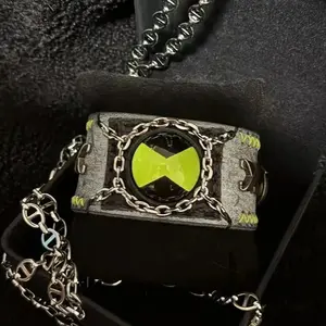 Anime Ben 10 Ben Tennyson Cosplay Bracelet Gothic Punk Handmade Leather Wristband Bangle Jewelry Halloween Accessories