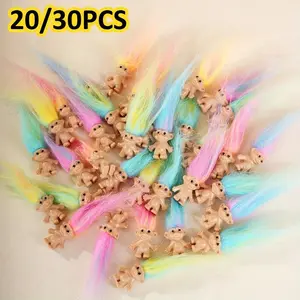 20pcs/30pcs Two-Tone Long Hair Ugly Dolls Plastic Figurines, Small Sculpture Decorations, Easter Gifts, Perfect Birthday Presents