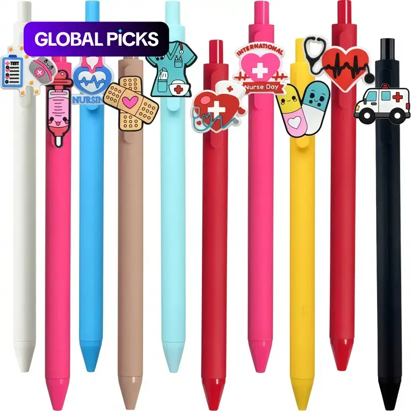20/30pcs Cute Nurse-Themed Pens with Medical & Heart Patterns. Retractable black ink ballpoint pens, Stationery Writing Tools, ideal for nurses, medical assistants and students. Perfect gifts for Nurse Week College Student Pen #GLOBAL PICKS