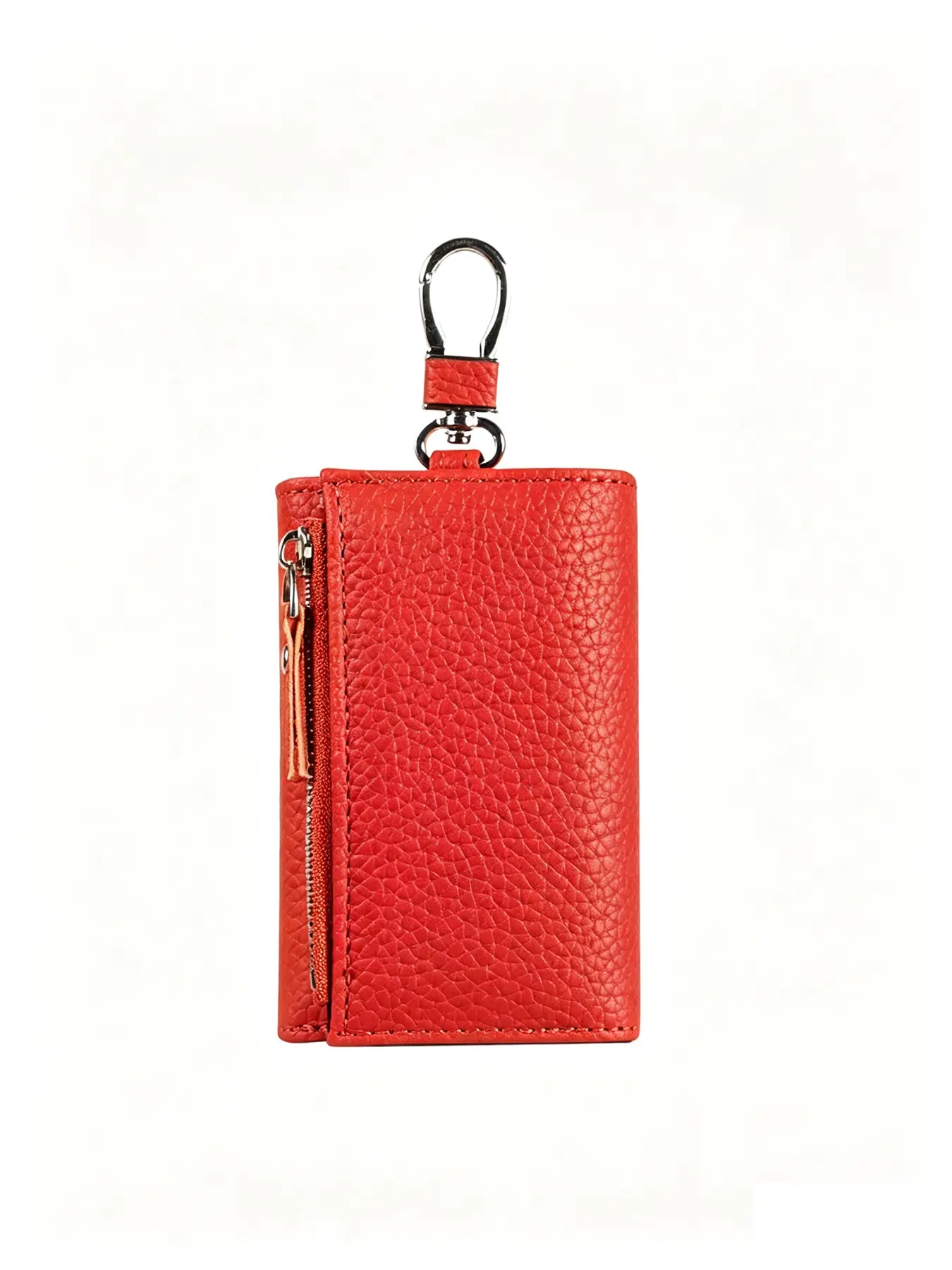 Multifunctional Keychain Wallet, Leather-Style Key Ring with Card Slots, Zippered Coin Pouch, Portable Car Key Organizer, Unisex