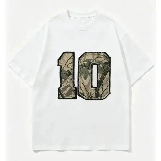 Printed short-sleeved shirt,Camo Patch Number 10 Vintage Sport Graphic T-Shirt, SummerVibes, ,  Mens Retro Streetwear Casual Daily Summer Outfit