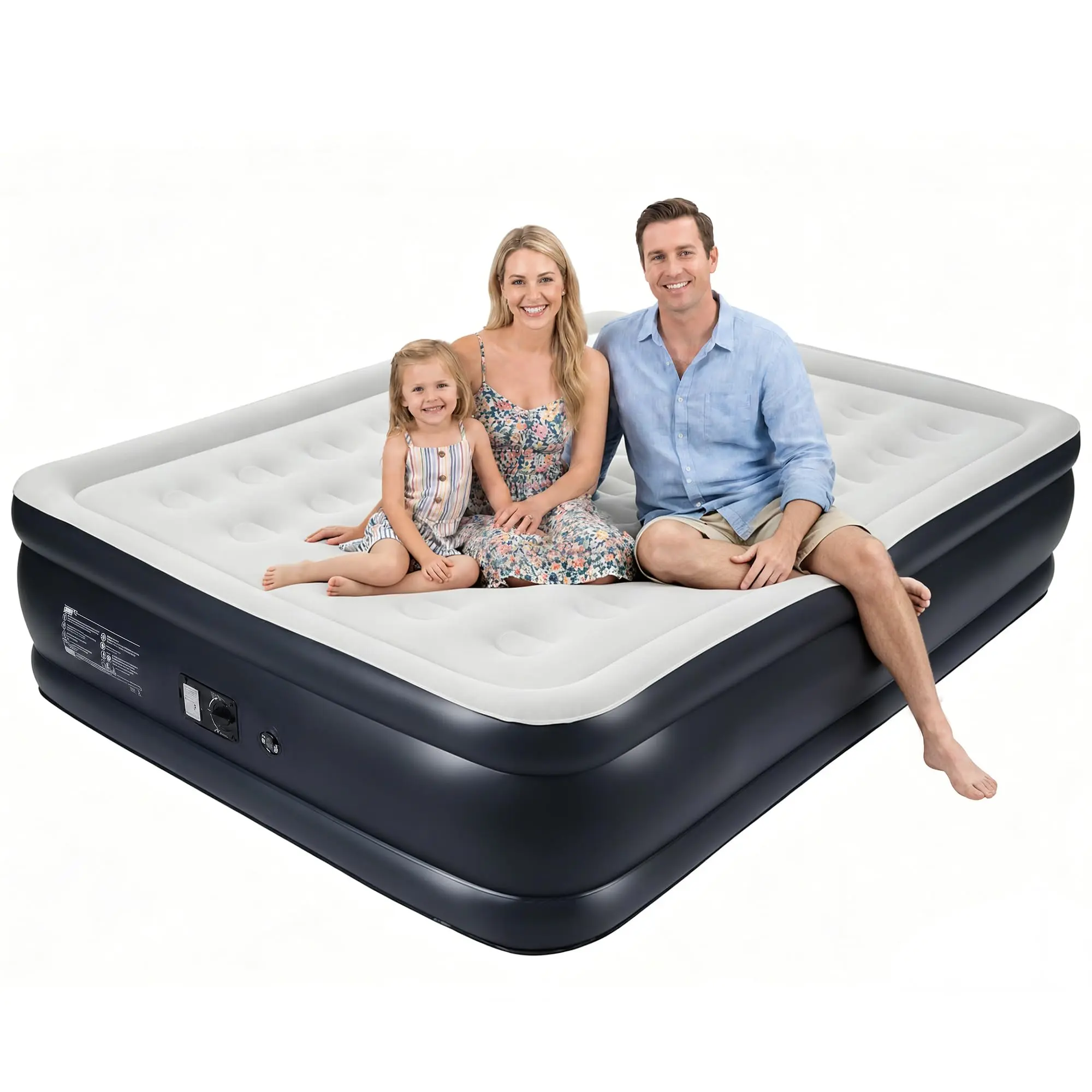 Quick 3-Min Self-Inflation Full Size Air Mattress with Built-in Pump – 18" Raised Inflatable Bed, Portable Blow Up Guest Bed, Supports up to 660lbs, Ideal for Home, Travel, or Guest Use