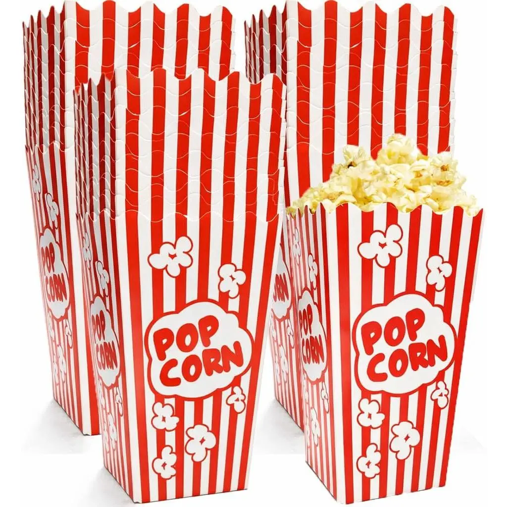 54 count Mini Popcorn Boxes for Party, Paper Popcorn Containers