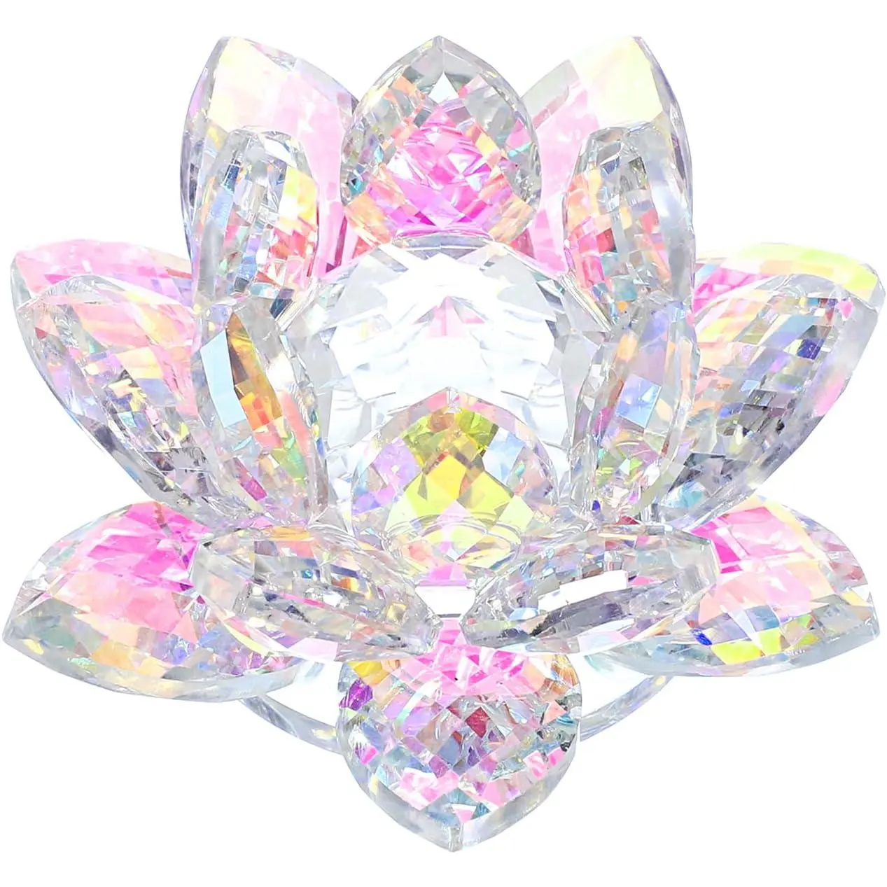 3 Inch Sparkle  Lotus Flower Figurines Lotus Flower Ornaments | Decorative Glass Lotus Feng Shui Decor,  Lotus Flower Paperweight for  Office Tabletop Centerpieces Birthday Gifts