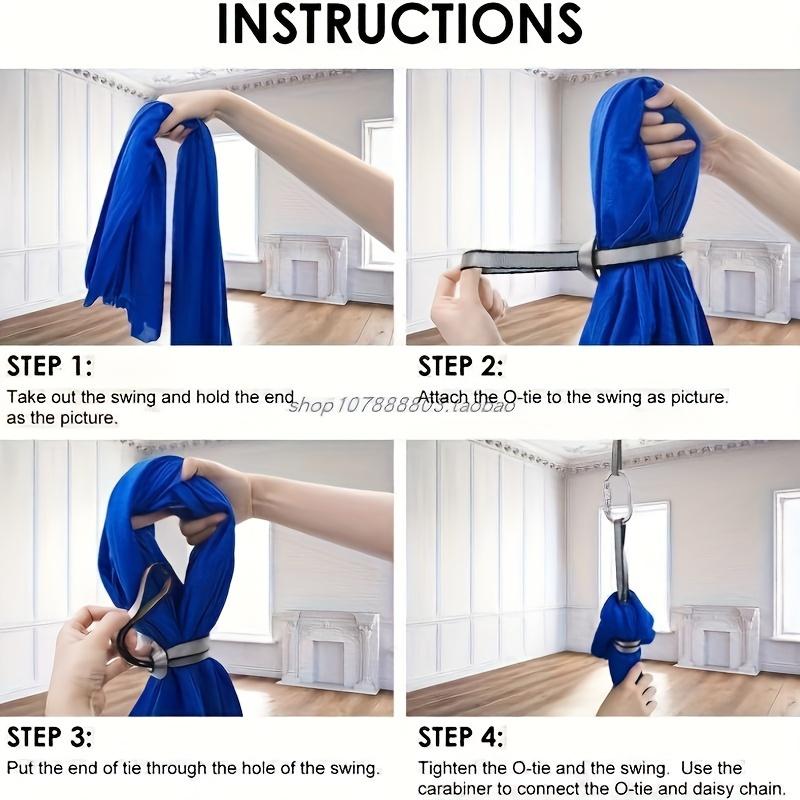 Swing with 360 Degree Rotating Ring, Portable Swing Hammock, Size 59x110 Inches, Elastic, Includes Hardware, Ideal for Yoga Camping Picnic