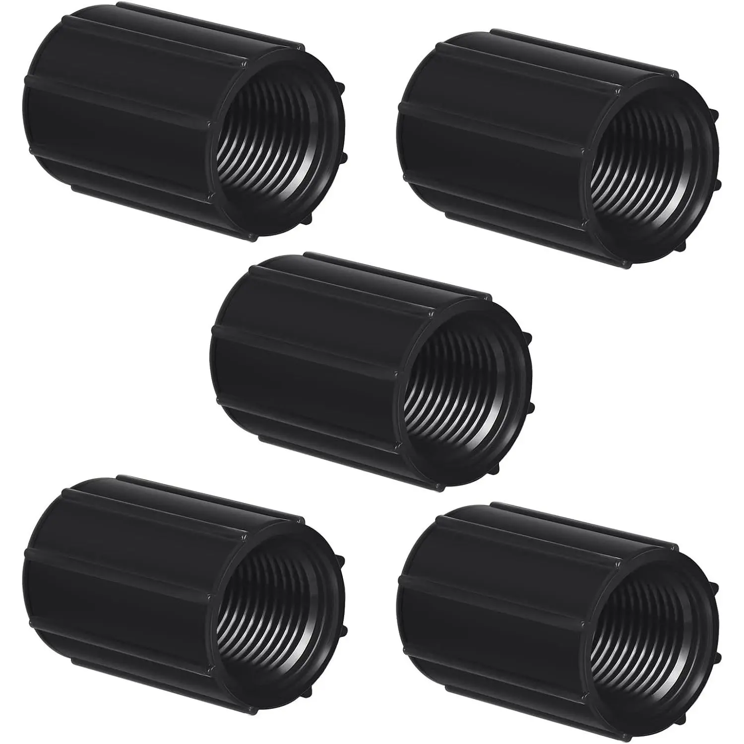 5 Pcs 1/2 Inch PVC Double Female Threaded Coupling Sprinkler Extension Riser Pipe Fitting Garden Drip Irrigation System NPT Coupler for Irrigation Tube Yard Sprinkler Riser Accessories