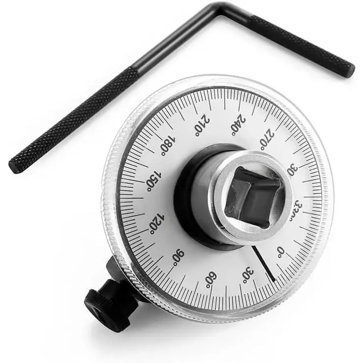 1/2 Inch Torque Wrench Angle Gauge Tool, 360° Adjustable 1/2" Drive Torque meter Wrench Set, Professional Measure Tool