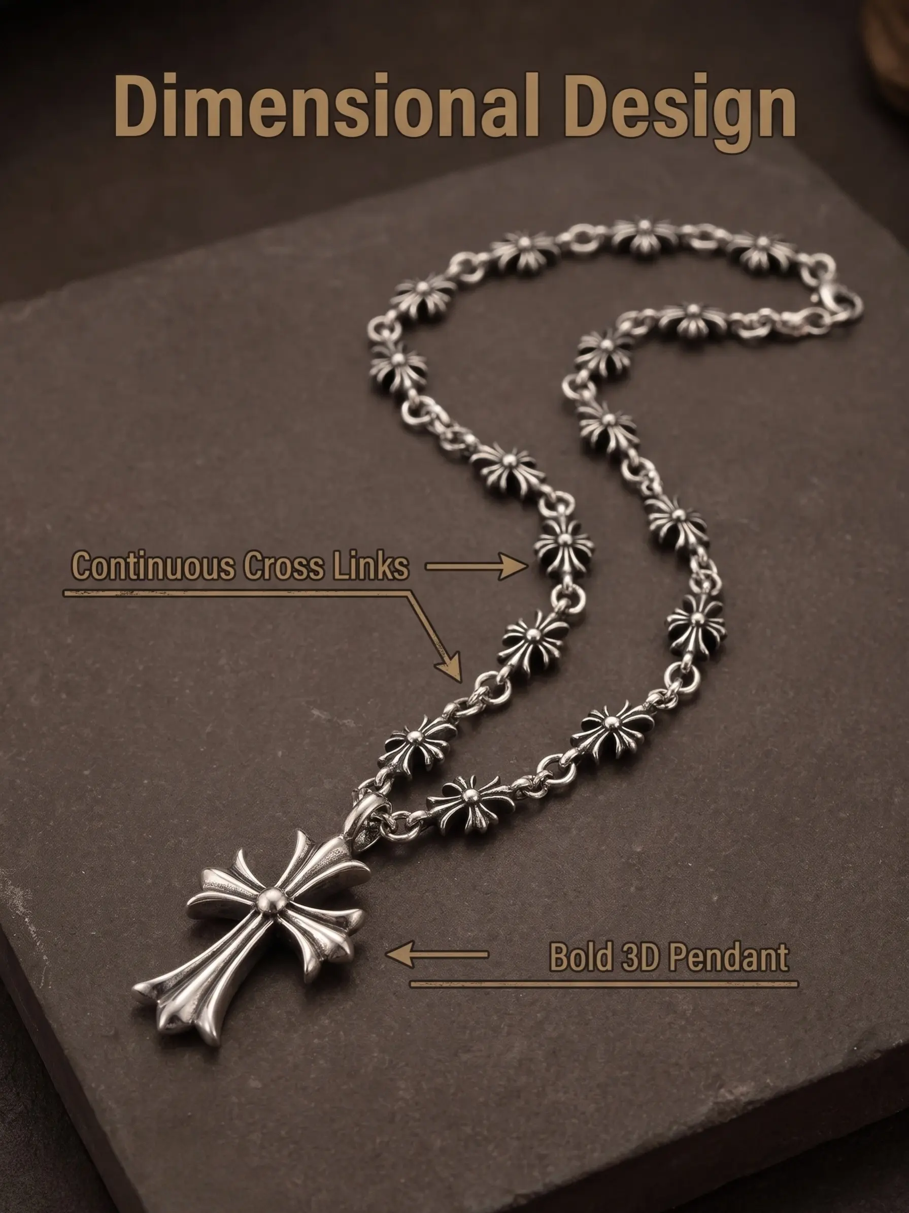 Trendy Cross Pendant Necklace, Perfect for Daily Wear and Street Style, Elegant Gift Idea, All Seasons Accessory, Alloy Chain