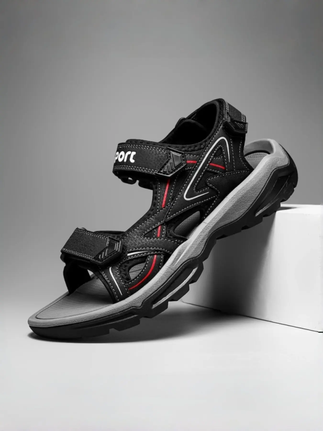 Men's Velcro Sports Sandals, Casual Adjustable Sandals, Comfortable Durable Outdoor Beach Shoes, Lightweight Breathable Design, Ideal for Summer Daily Casual Wear