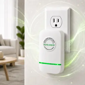 Electricity Saving Box, Plug-in Power Saver Energy Saving Device with LED Indicator, Compact US Plug for Home Office and Household Appliances