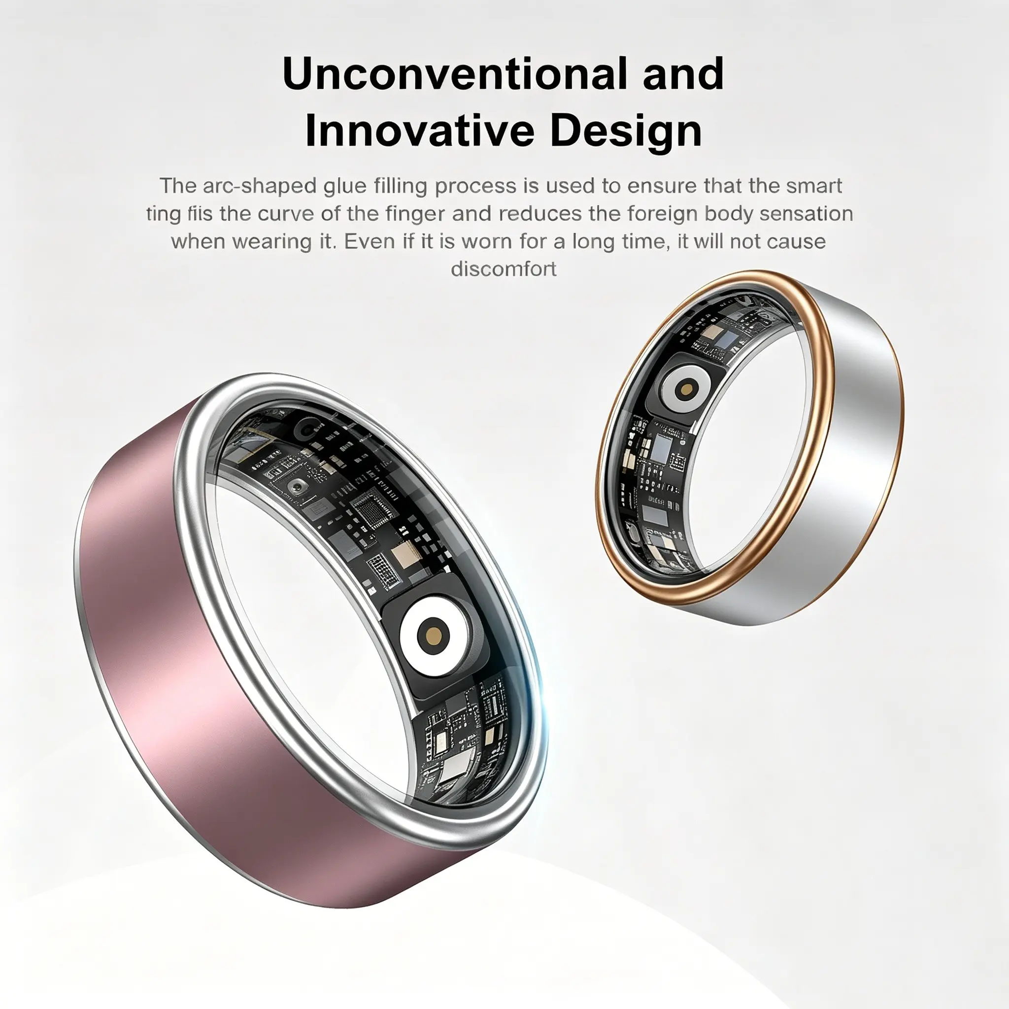 L08 Smart Ring for Photography and Video, Heart Rate and Blood Oxygen Monitoring, Wearable Sleep Detection, Bluetooth-compatible Health Tracker, Fitness Tracker Ring