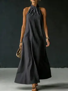 2026 New Arrival Women's Shoulder-Exposed Sleeveless Cross Dress, Spring & Summer Fashion, European & American Style, Ladies' Clothing