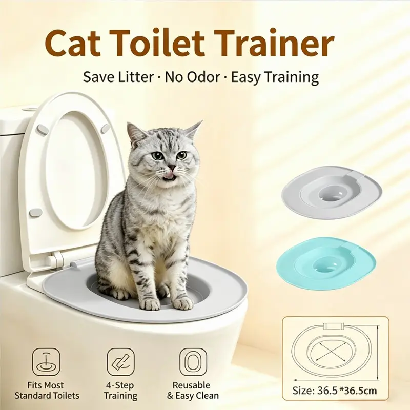 Cat Toilet Trainer, Home Cat Litter Training Potty, Guide Cats to Use Human Toilets, No More Cat Litter Box Needed, Easy Cat Training Tool