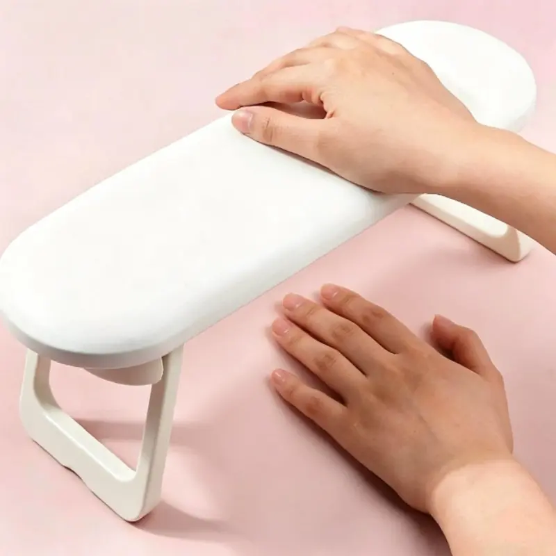 1pc Portable Manicure Hand Pillow, Foldable Wrist Support, Plastic Nail Art Tool, Single Pack, Ideal for Salon Use, Desktop Manicure Cushion, Nail Care Tool