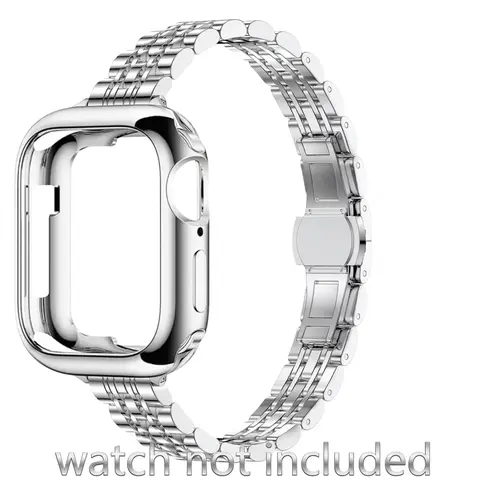Durable Metal Watch Band & Case & Tool Set, 1 Set Replacement Watch Band & Protective Case & Tool, Watch Accessories Compatible with iWatch Series 9 8 7 6 5 4 3 2 1 SE, Smart Watch Straps, Smartwatch Accessories (Band Only)