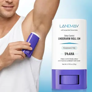 20g Odour Control Underarm Roll On | Fragrance Free, 5% AHA, Helps Control Body Odor, Improves Underarm Skin Tone, Gentle Exfoliation, with Ceramides, Vitamin C, Lactic Acid, Mandelic Acid